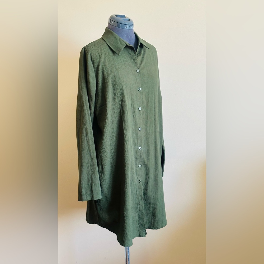 ♥️Tavin Green Button-Up Dress / long shirt